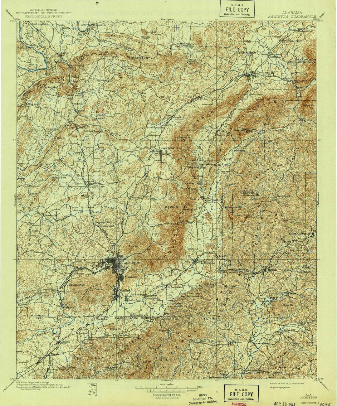 1900 Anniston, AL - Alabama - USGS Topographic Map
