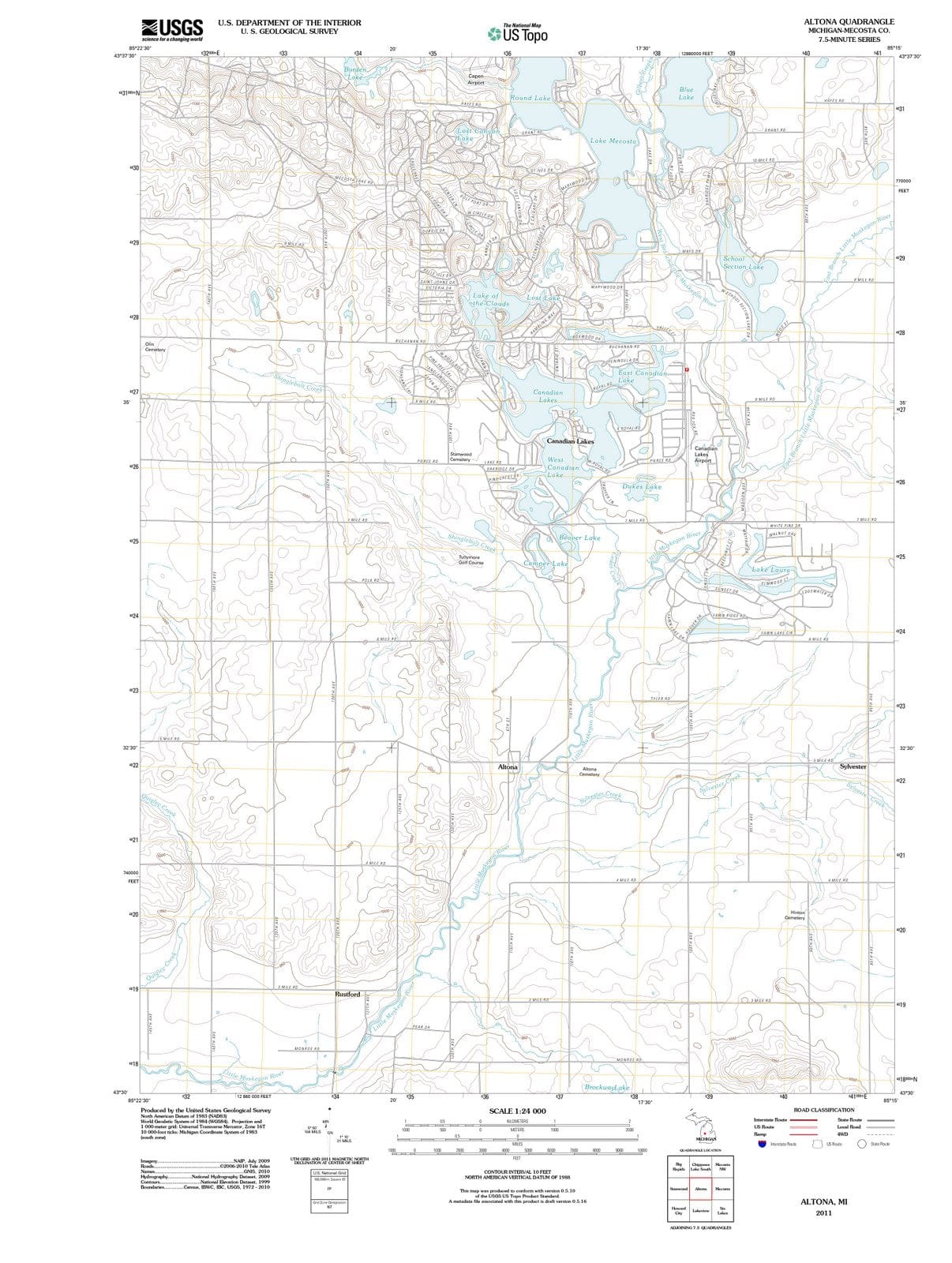 2011 Altona, MI - Michigan - USGS Topographic Map