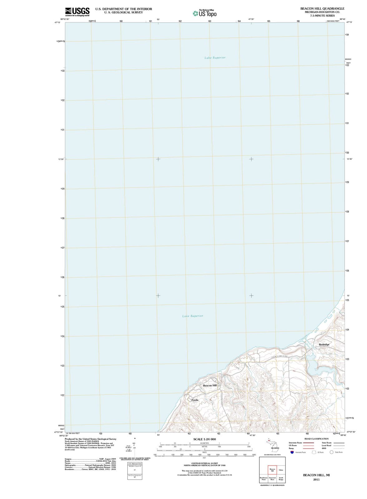 2011 Beacon Hill, MI - Michigan - USGS Topographic Map