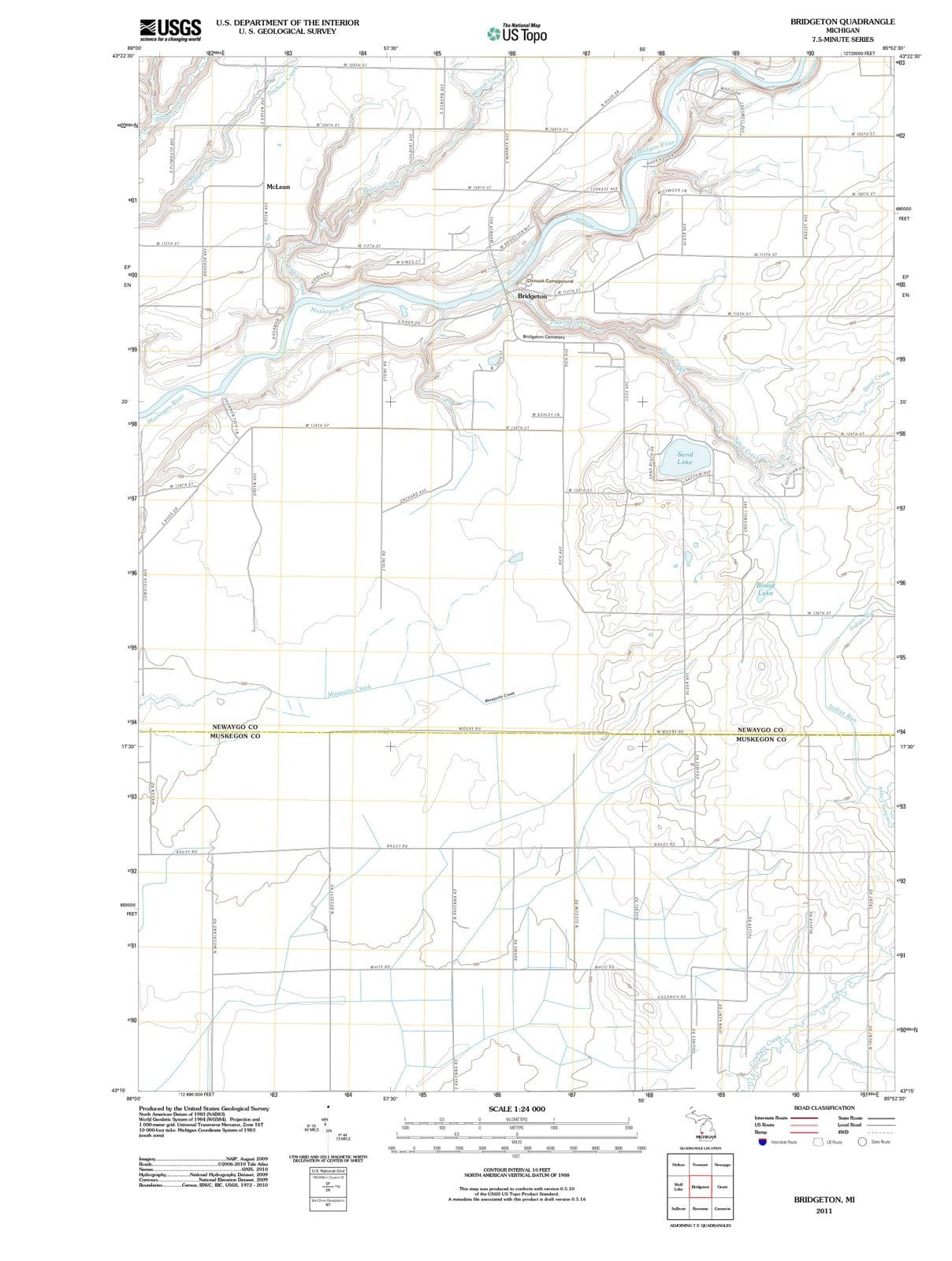 2011 Bridgeton, MI - Michigan - USGS Topographic Map