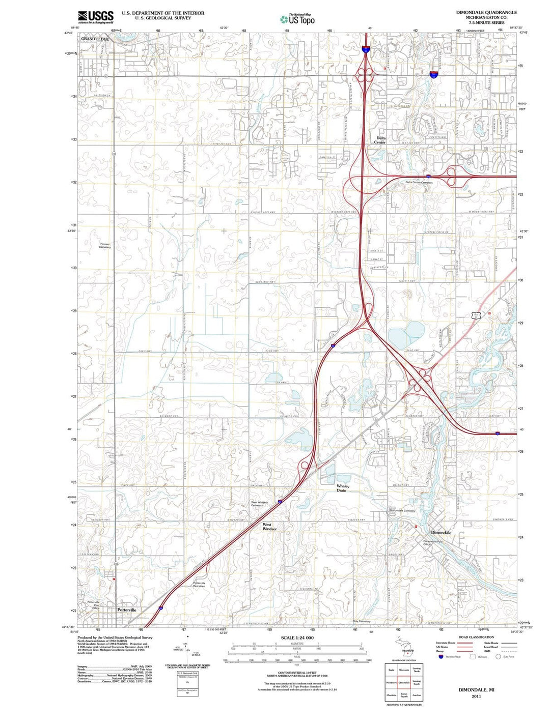 2011 Dimondale, MI - Michigan - USGS Topographic Map