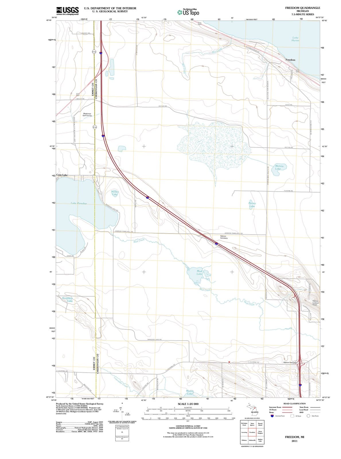2011 Freedom, MI - Michigan - USGS Topographic Map