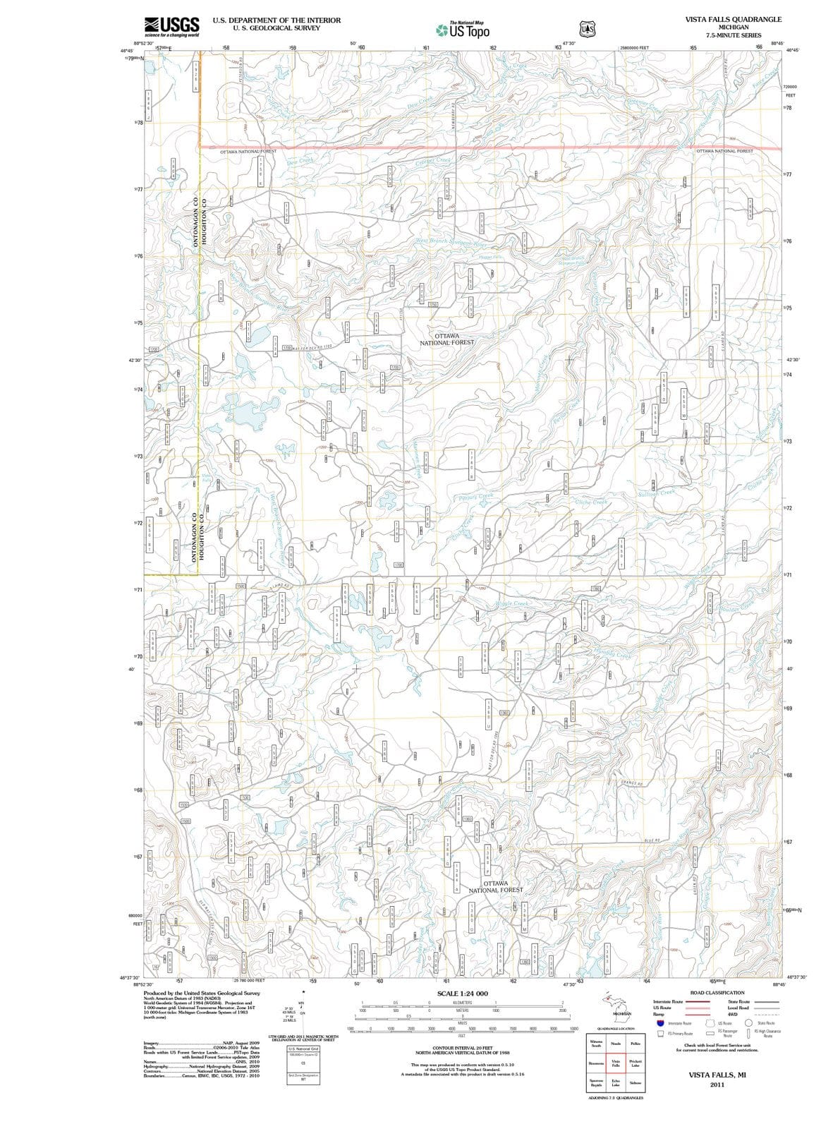 2011 Vista Falls, MI - Michigan - USGS Topographic Map