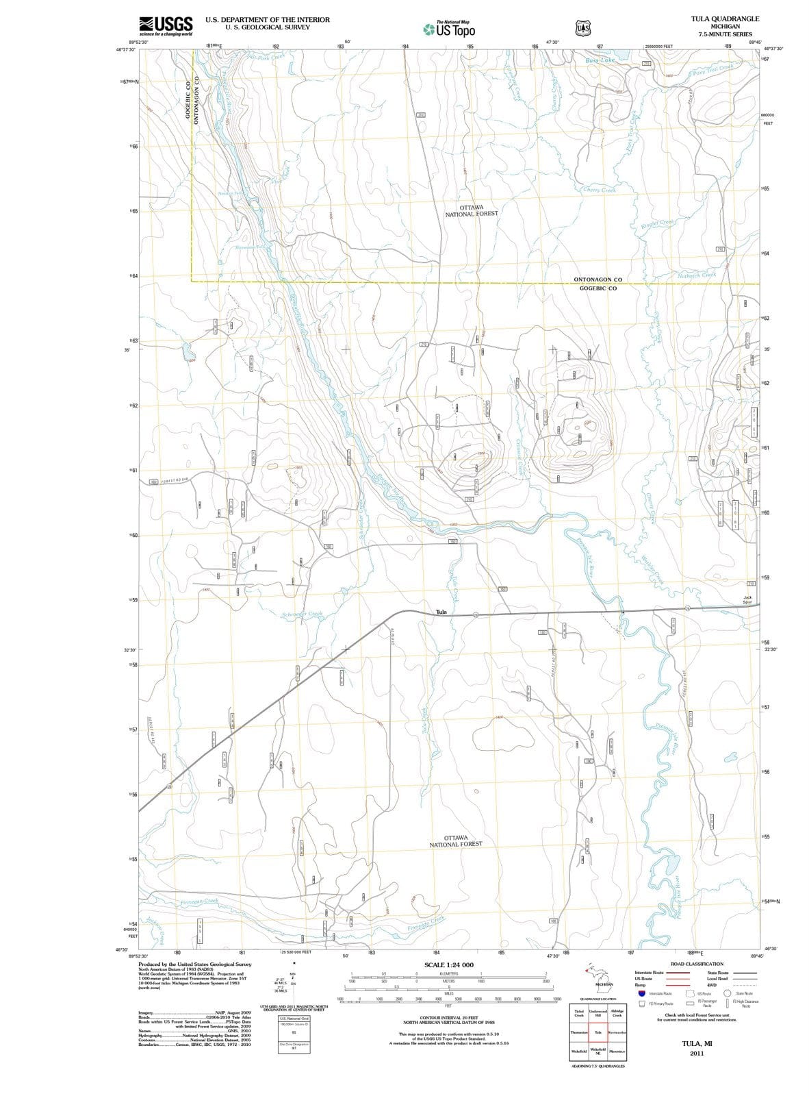 2011 Tula, MI - Michigan - USGS Topographic Map