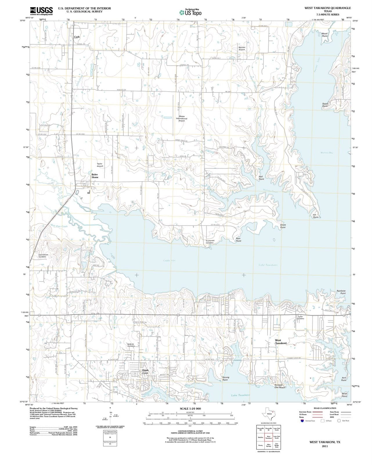 2011 West Tawakoni, TX - Texas - USGS Topographic Map