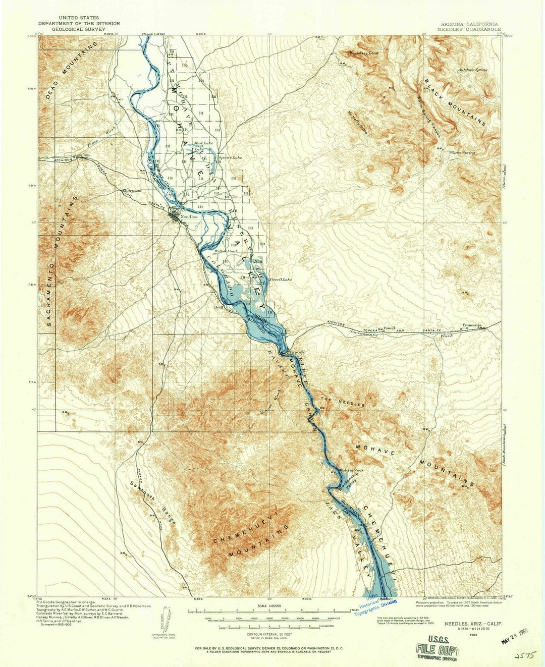 1903 Needles, CA - California - USGS Topographic Map