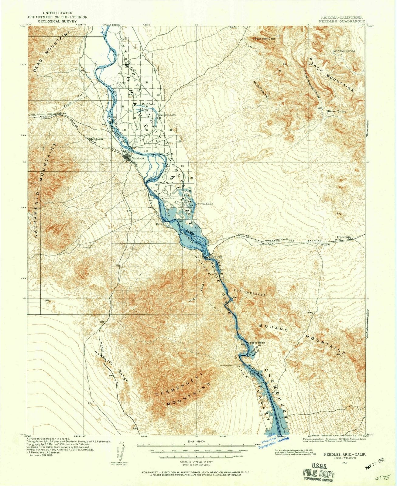 1903 Needles, CA - California - USGS Topographic Map