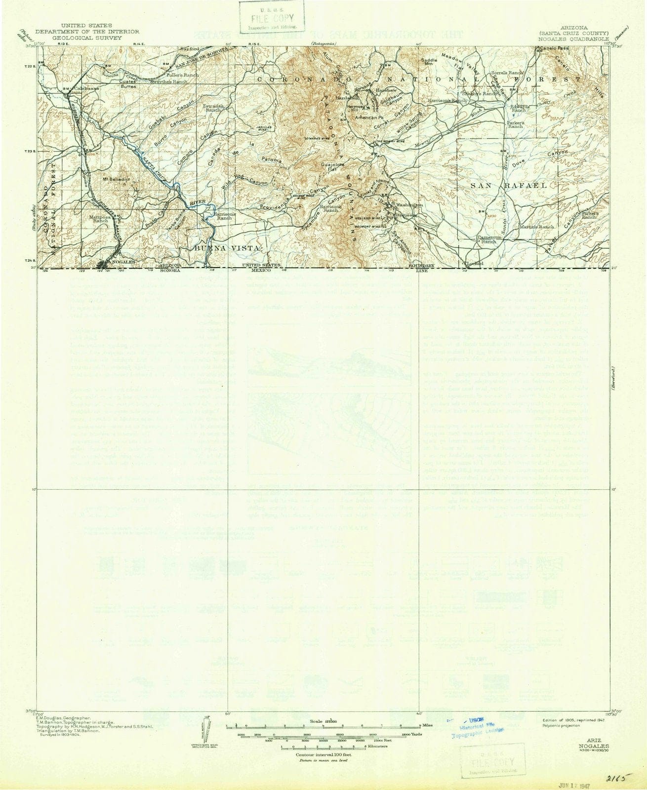 1905 Nogales, AZ - Arizona - USGS Topographic Map