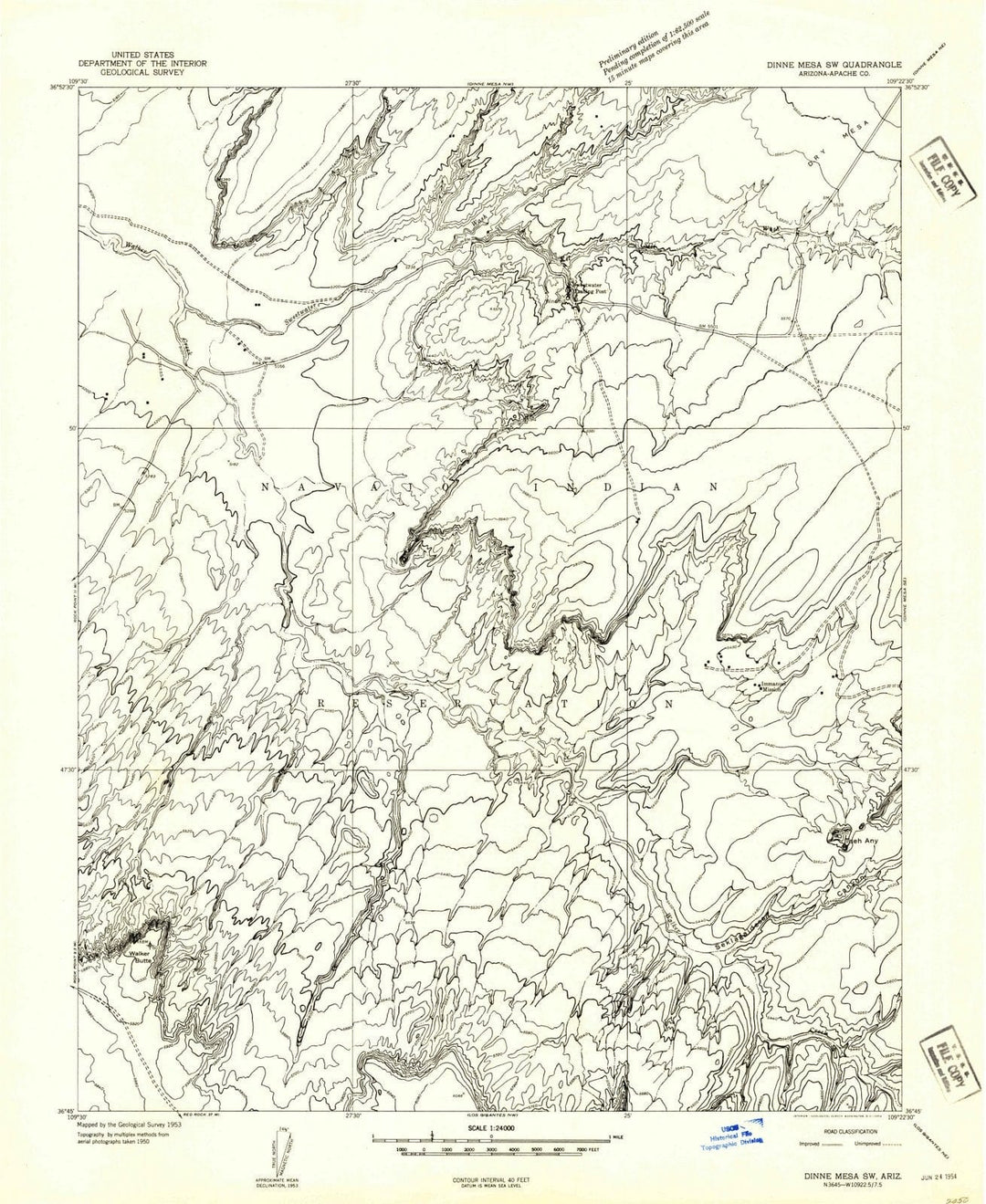 1953 Dinne Mesa, AZ - Arizona - USGS Topographic Map v4