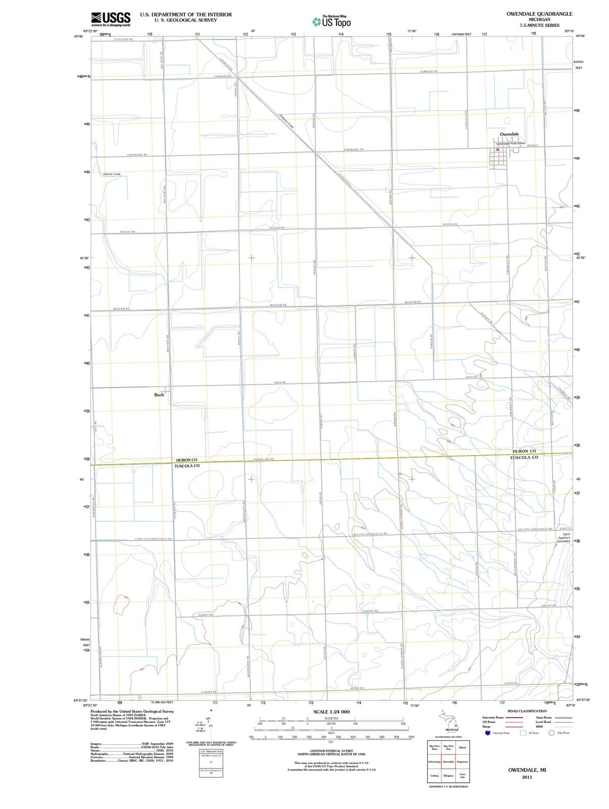 2011 Owendale, MI - Michigan - USGS Topographic Map