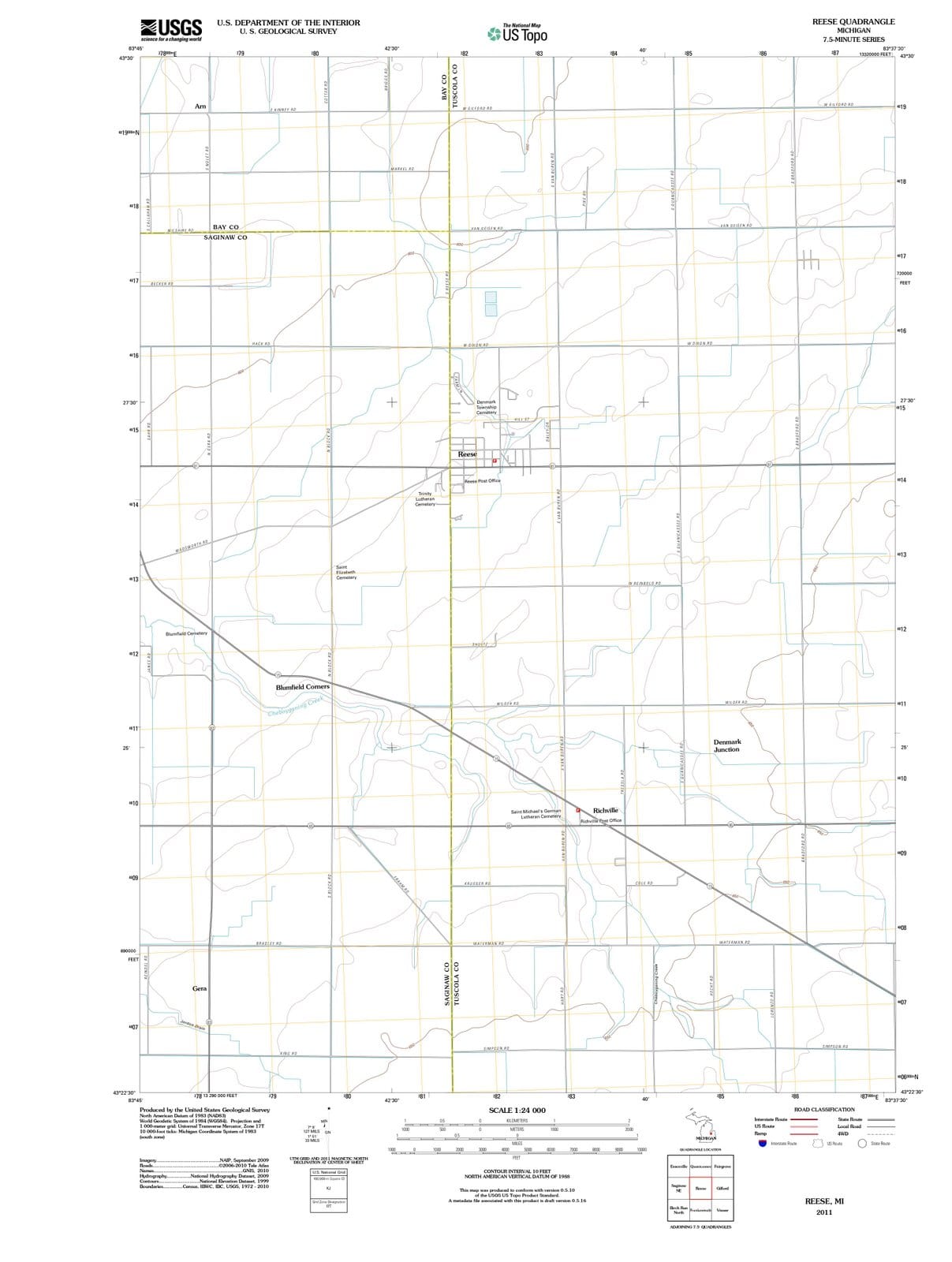 2011 Reese, MI - Michigan - USGS Topographic Map