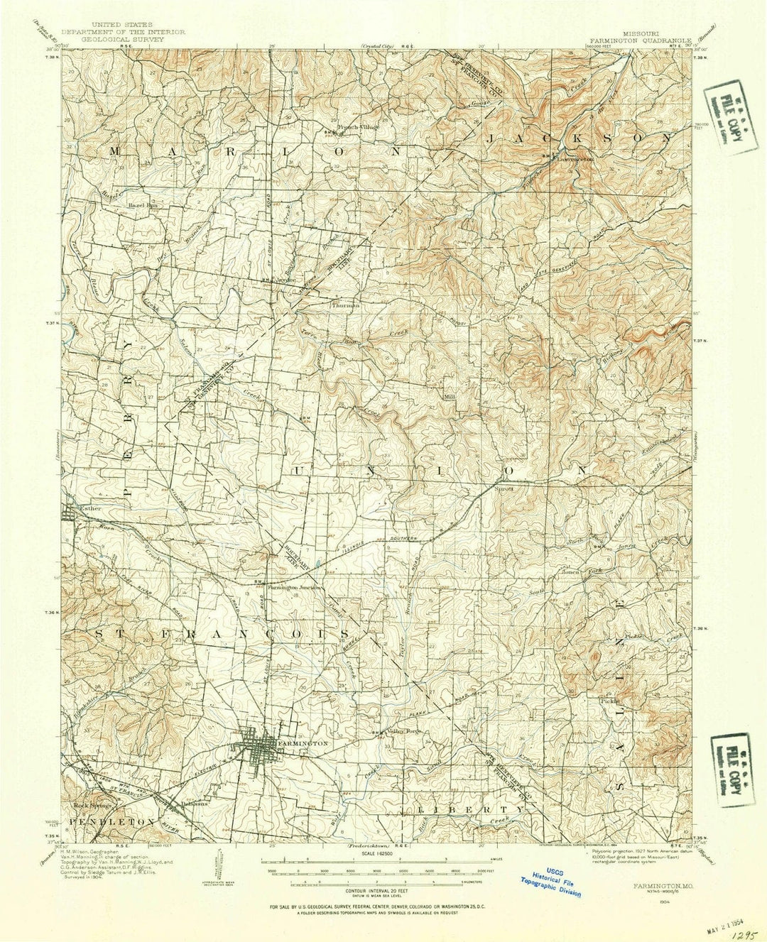 1904 Farmington, MO - Missouri - USGS Topographic Map