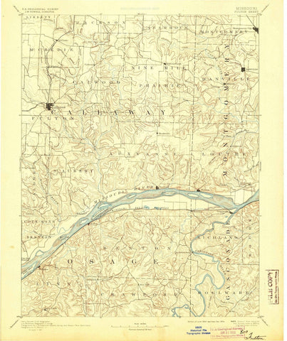 1890 Fulton, MO - Missouri - USGS Topographic Map