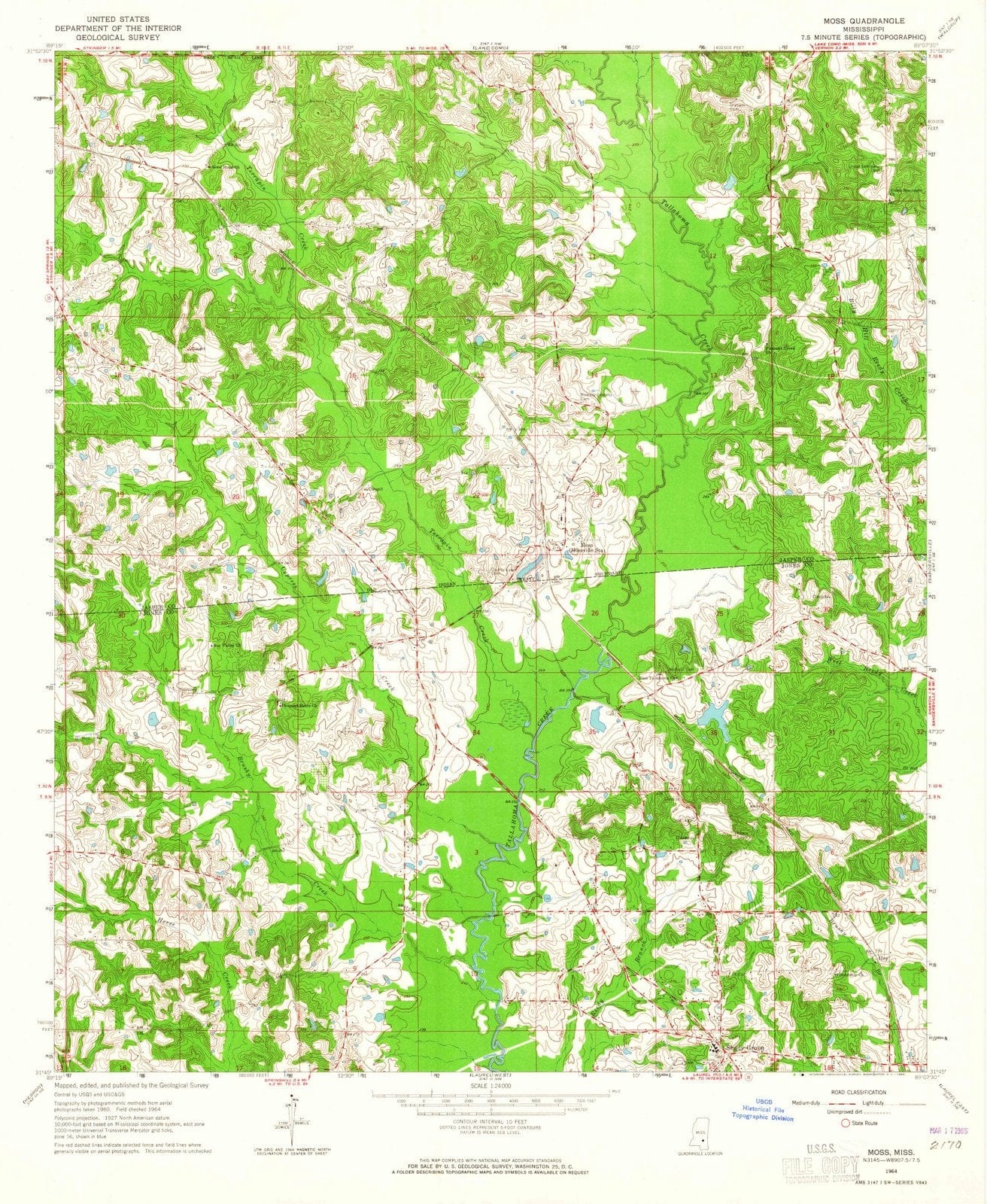 1964 Moss Point, MS - Mississippi - USGS Topographic Map