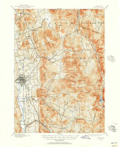1891 Rutland, VT - Vermont - USGS Topographic Map