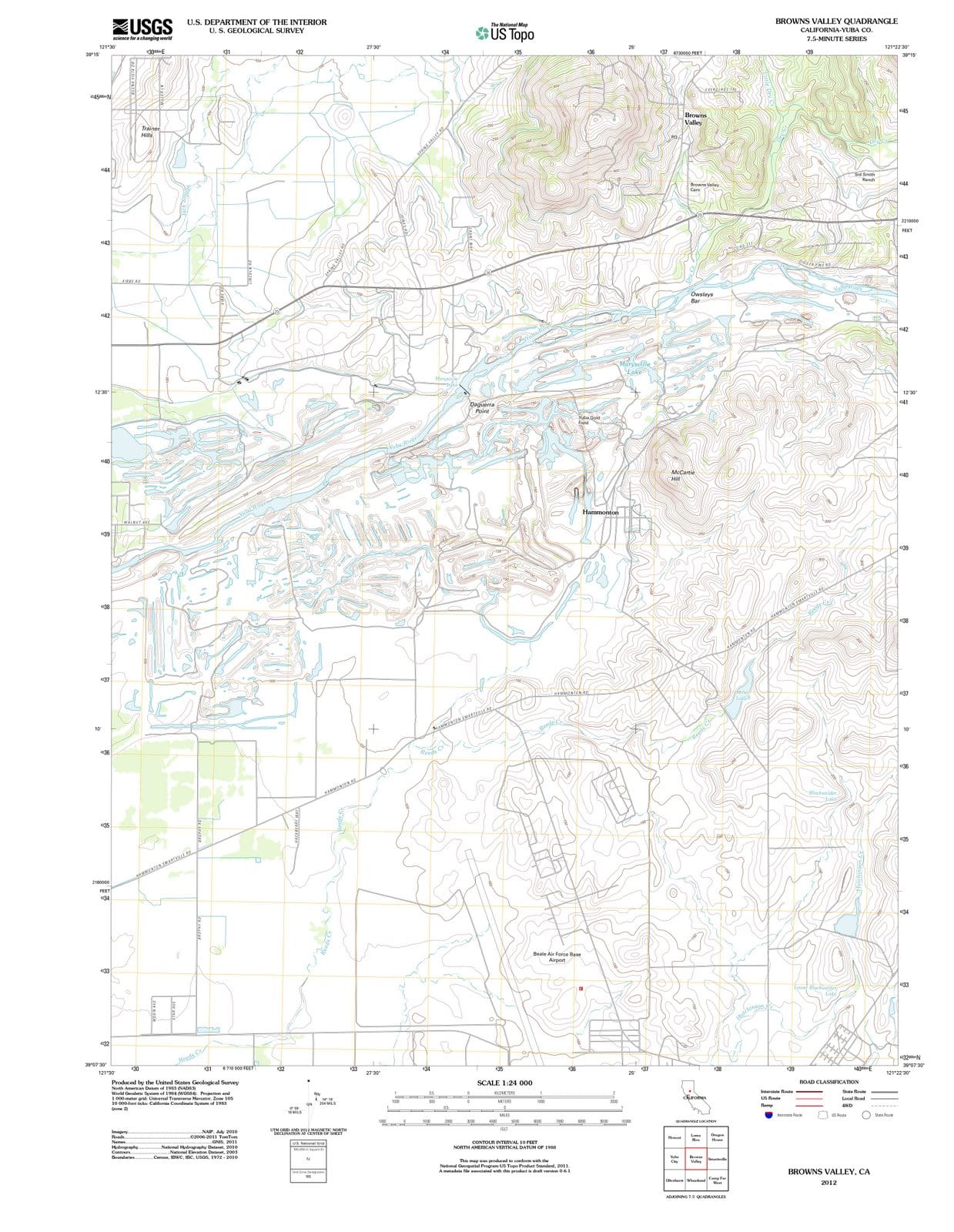 2012 Browns Valley, CA - California - USGS Topographic Map