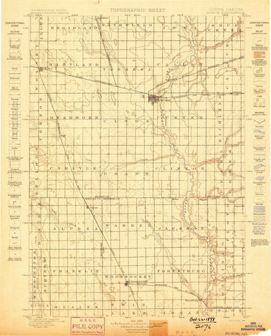 1898 Huron, SD - South Dakota - USGS Topographic Map