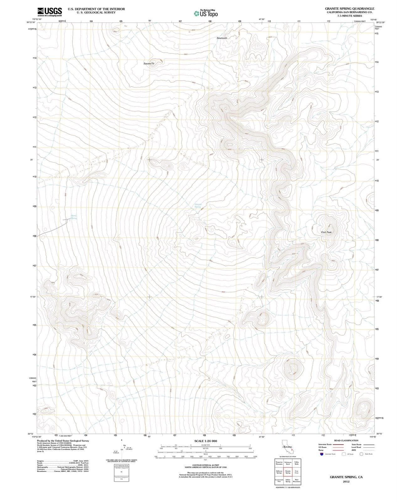 2012 Granite Spring, CA - California - USGS Topographic Map