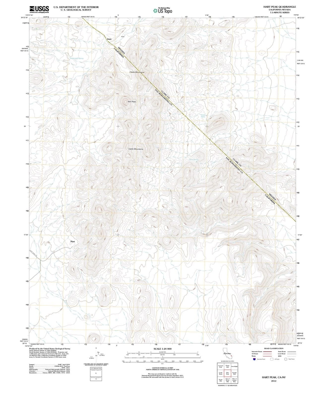 2012 Hart Peak, CA - California - USGS Topographic Map