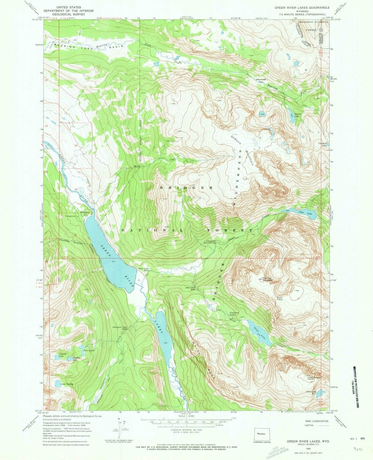 1968 Green River, WY - Wyoming - USGS Topographic Map