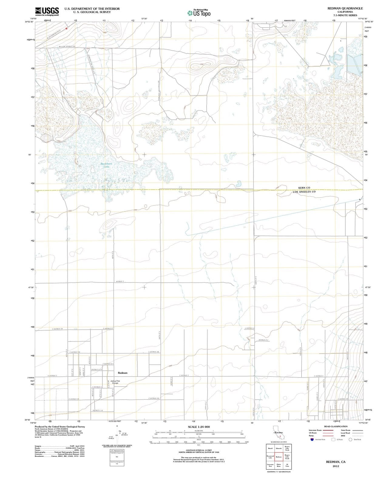 2012 Redman, CA - California - USGS Topographic Map