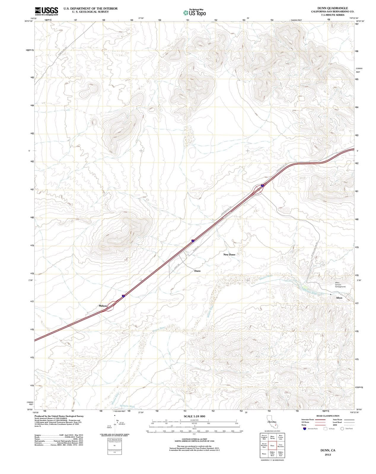 2012 Dunn, CA - California - USGS Topographic Map