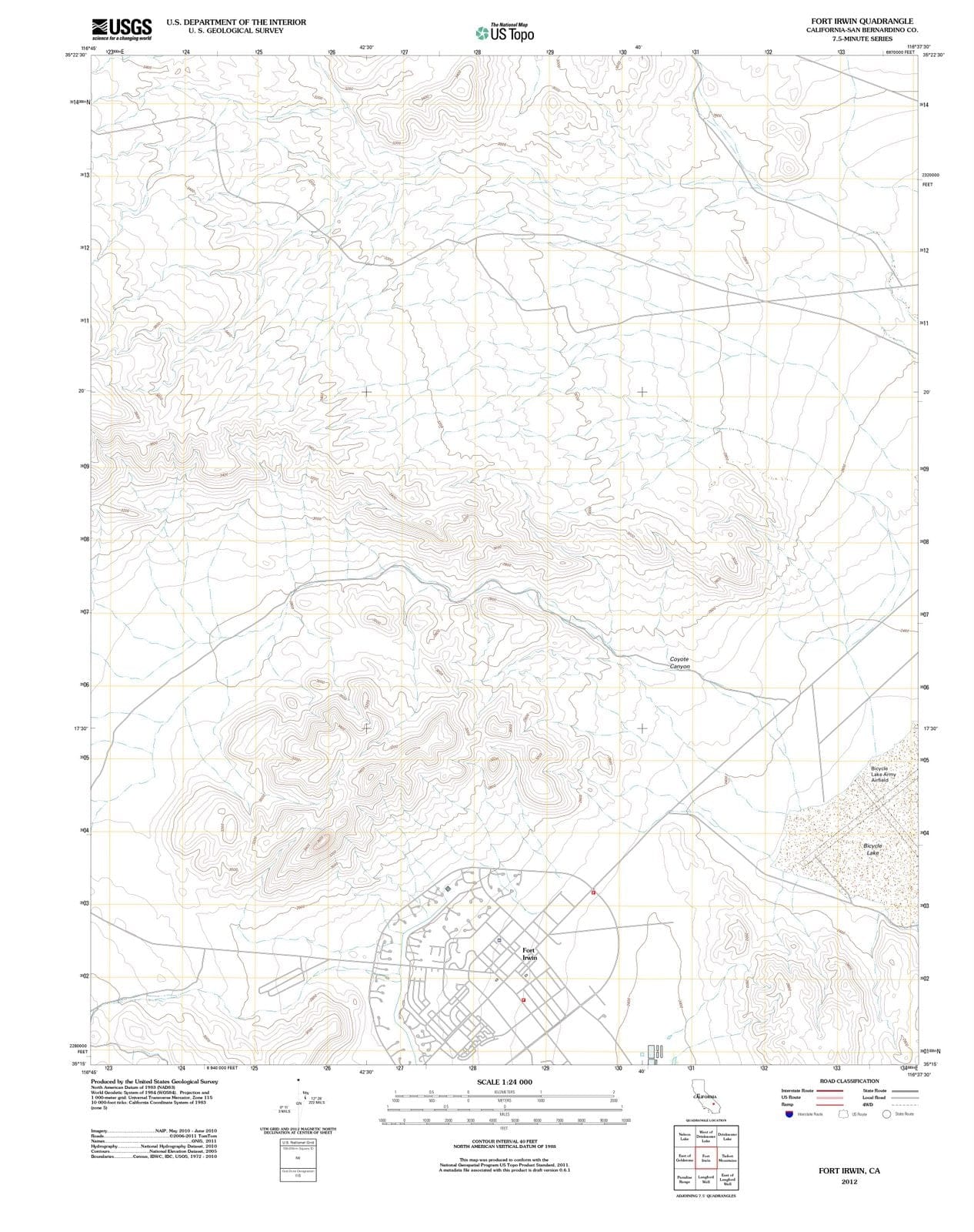 2012 Fort Irwin, CA - California - USGS Topographic Map