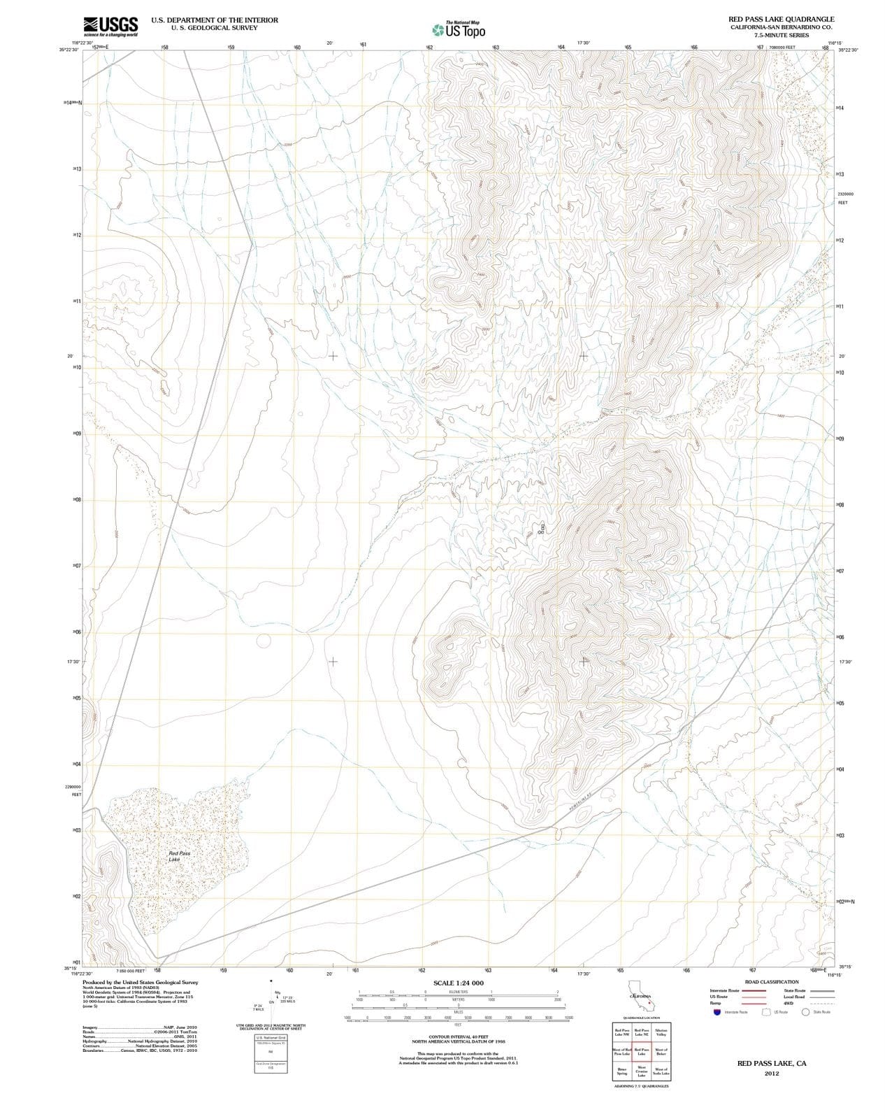 2012 Red Pass Lake, CA - California - USGS Topographic Map