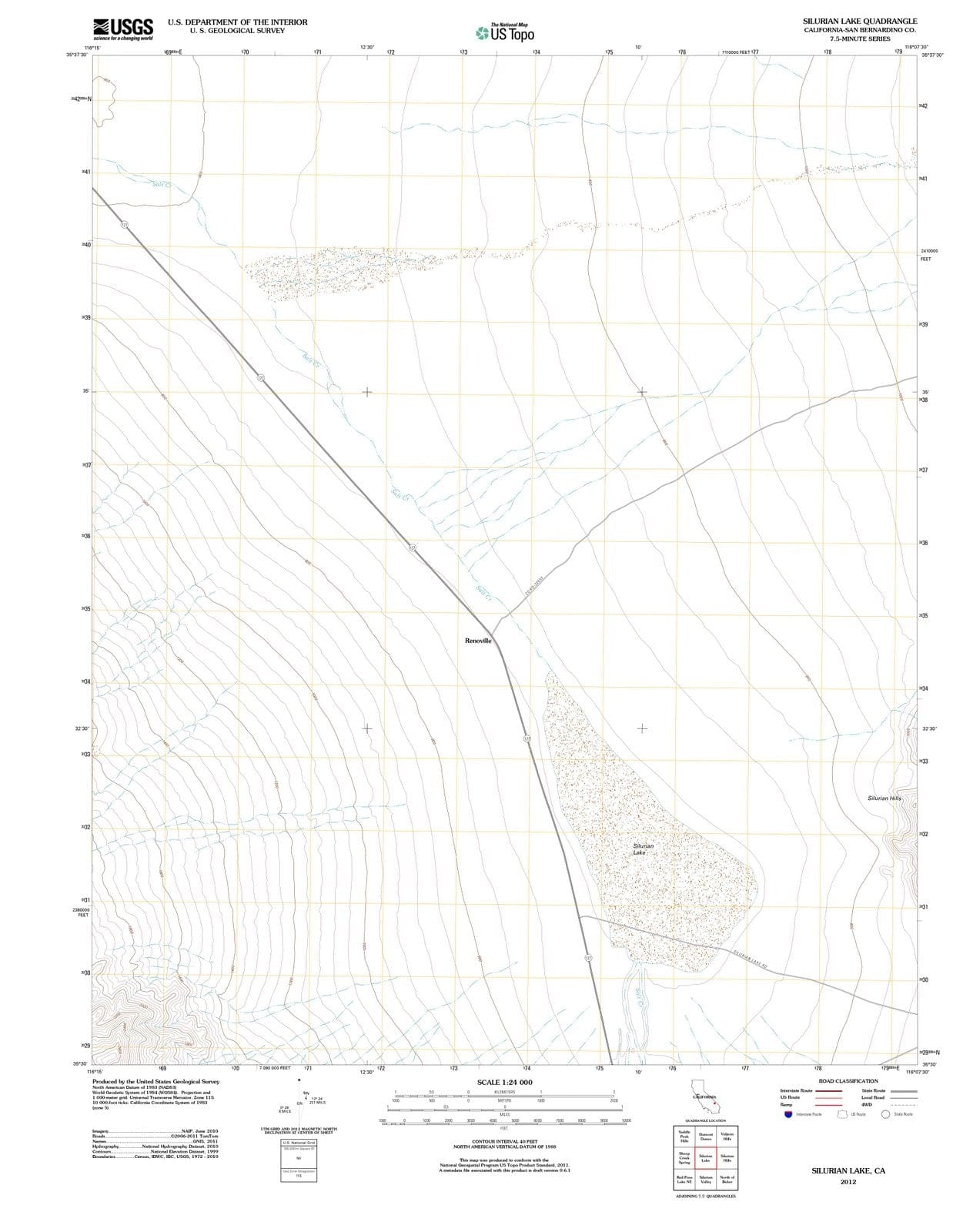 2012 Silurian Lake, CA - California - USGS Topographic Map