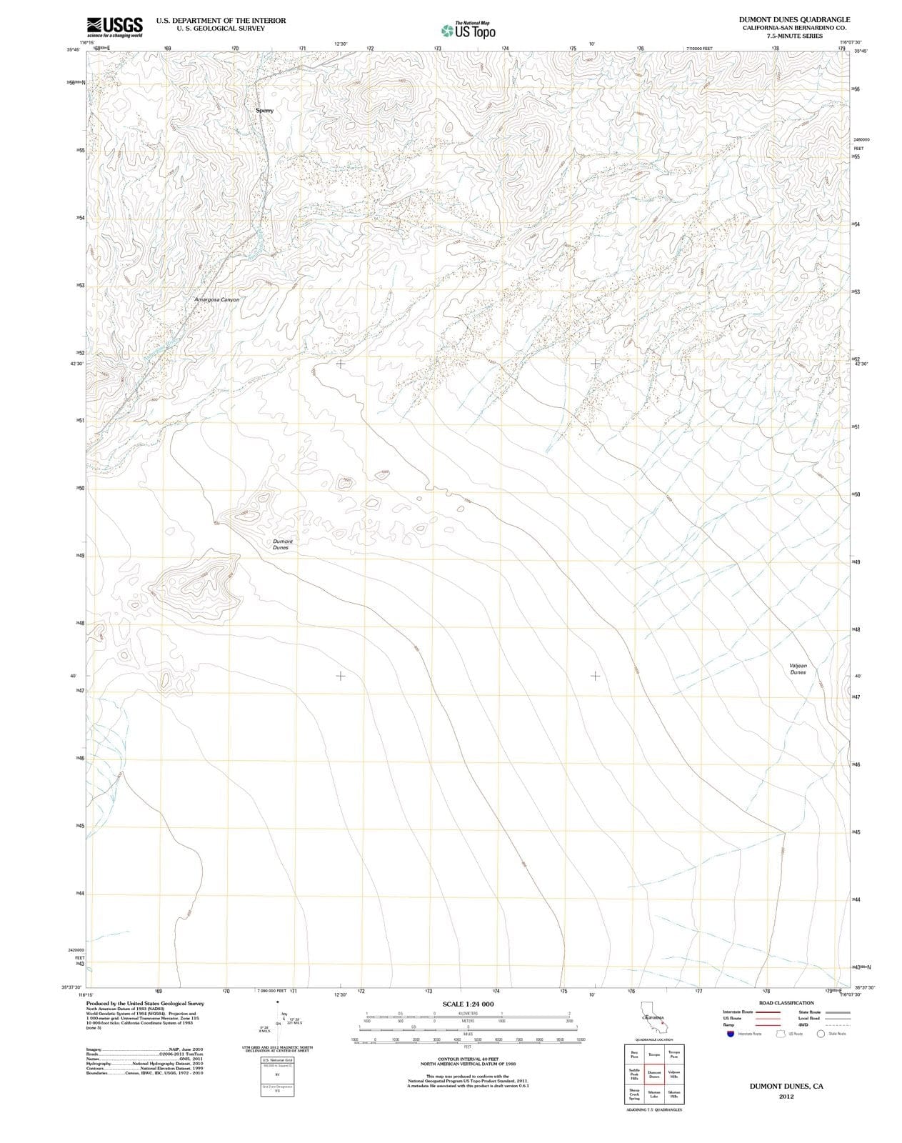2012 Dumontunes, CA - California - USGS Topographic Map
