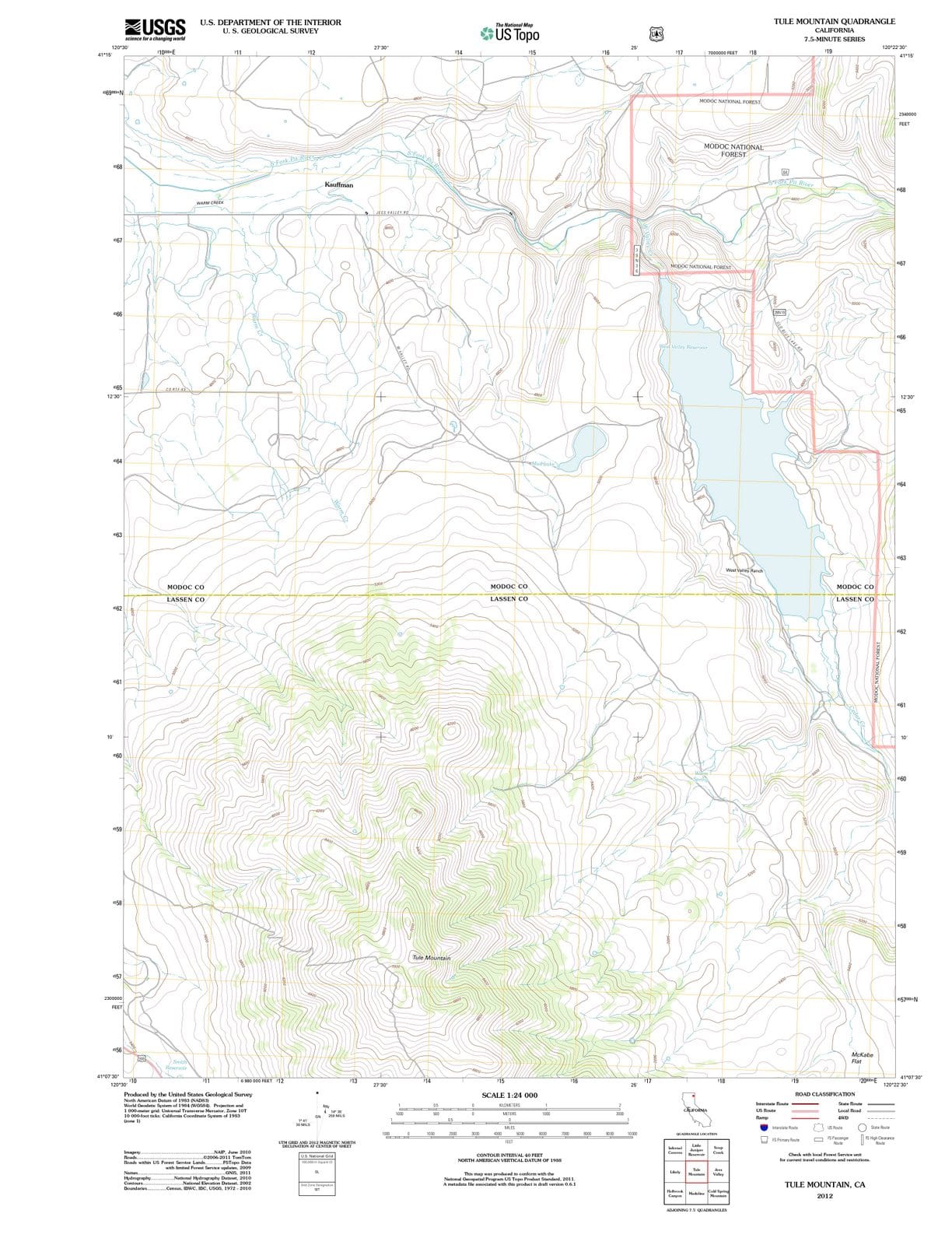 2012 Tule Mountain, CA - California - USGS Topographic Map
