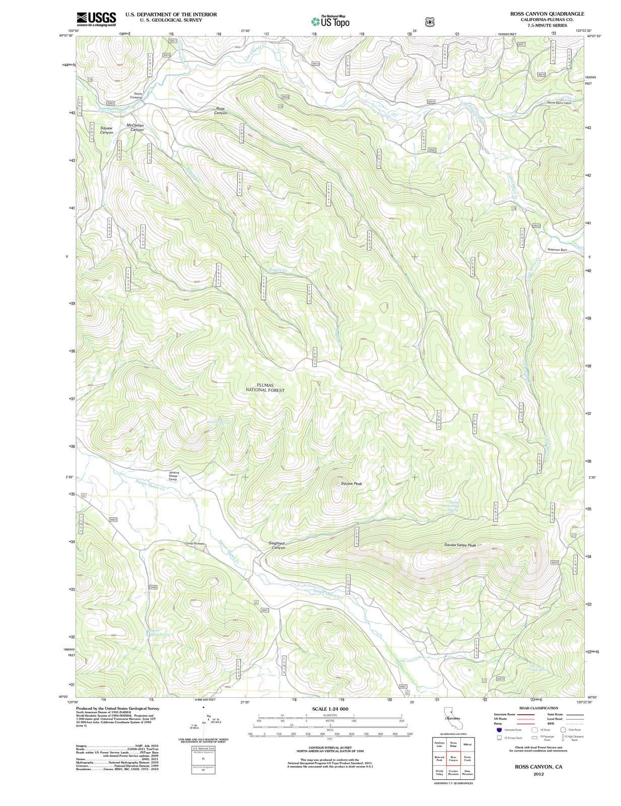2012 Ross Canyon, CA - California - USGS Topographic Map