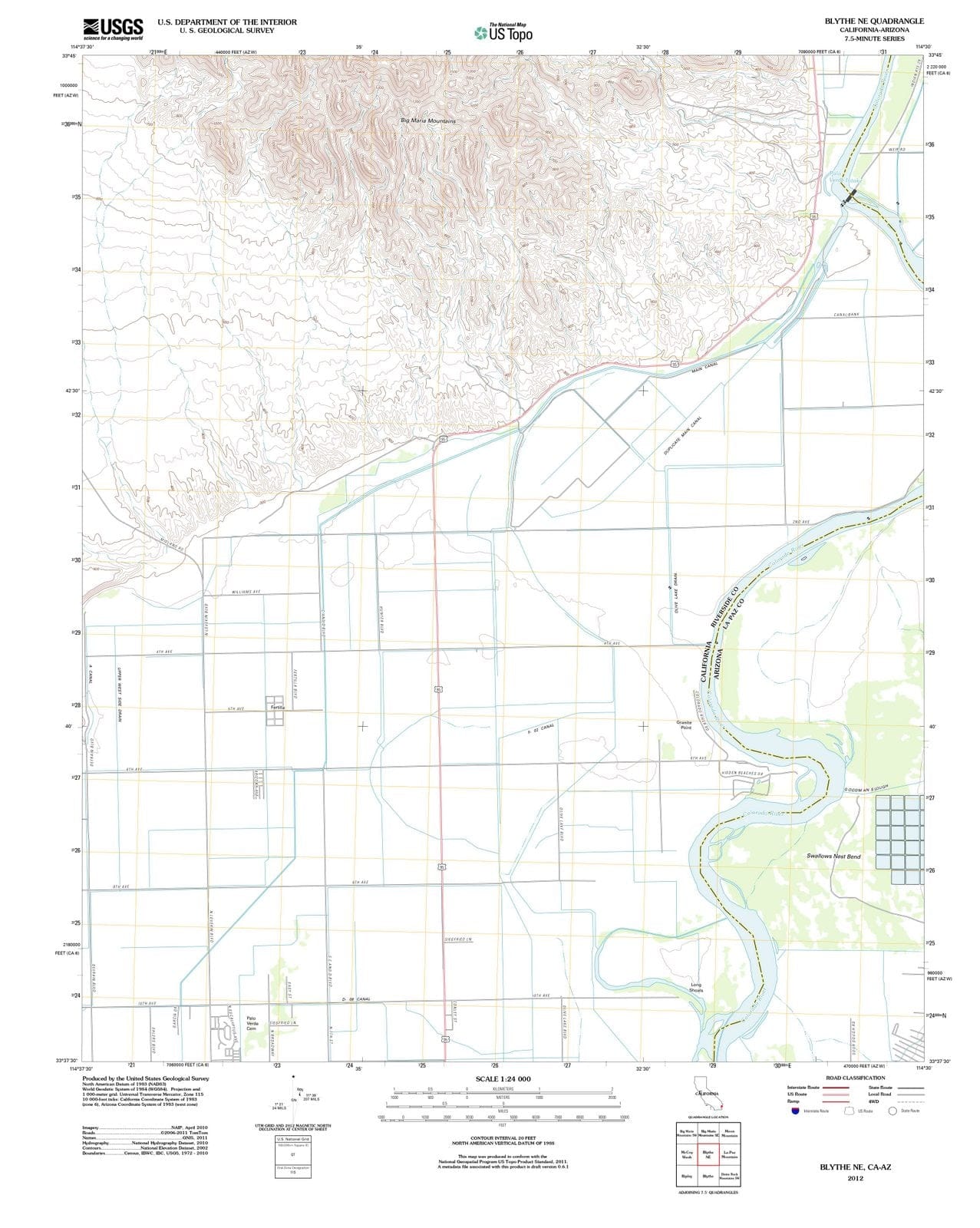 2012 Blythe, CA - California - USGS Topographic Map