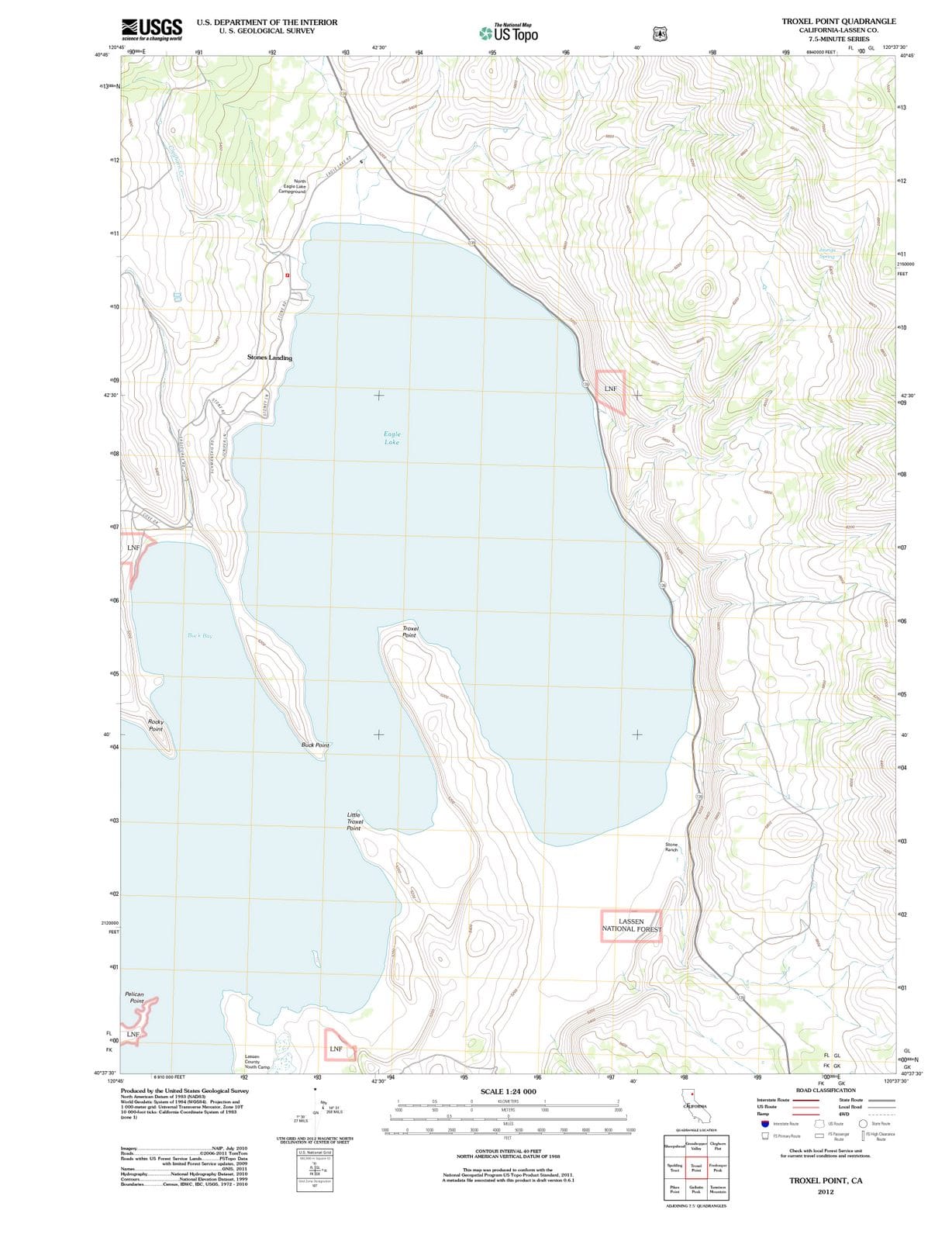 2012 Troxel Point, CA - California - USGS Topographic Map