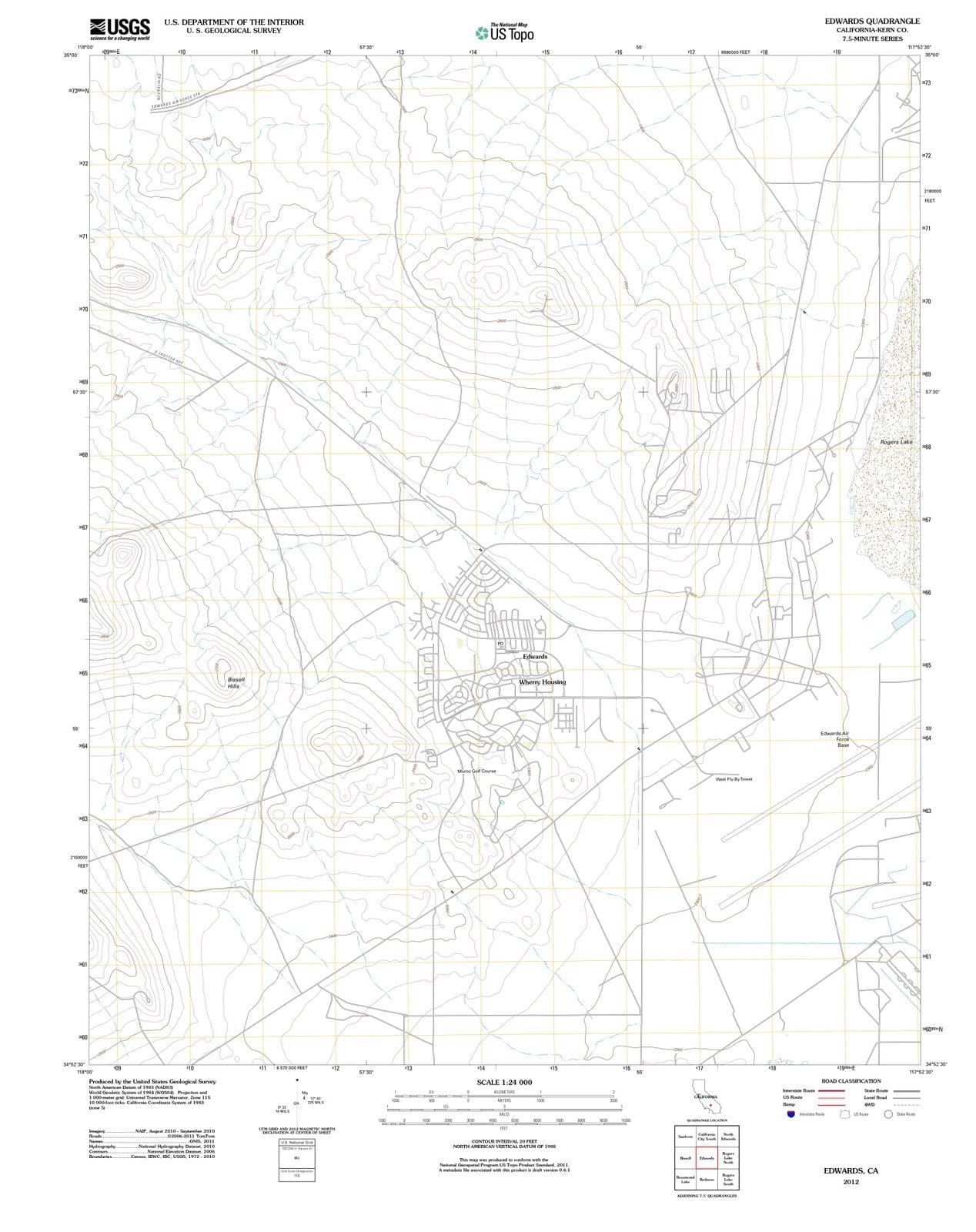 2012 Edwards, CA - California - USGS Topographic Map