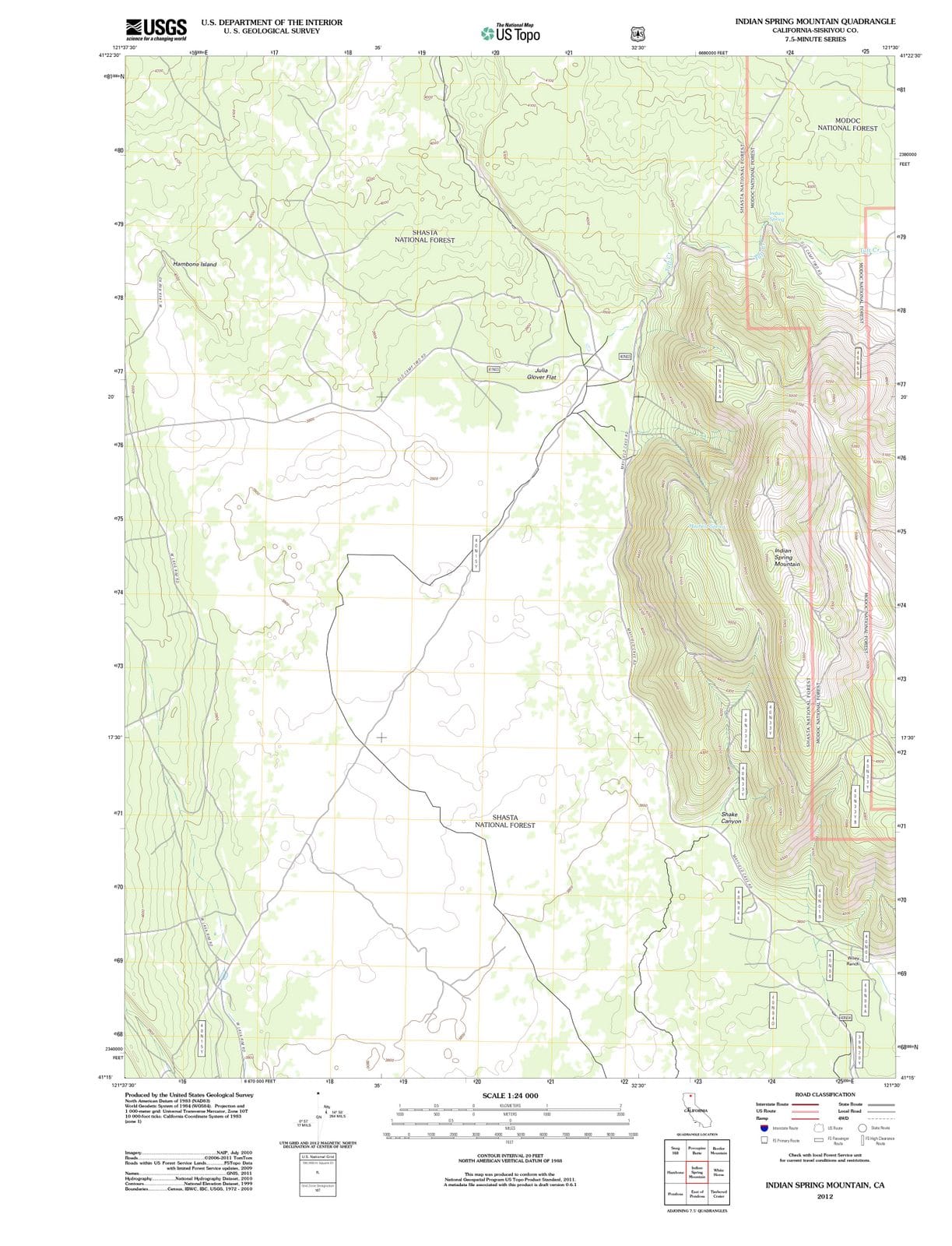 2012 Indian Spring Mountain, CA - California - USGS Topographic Map