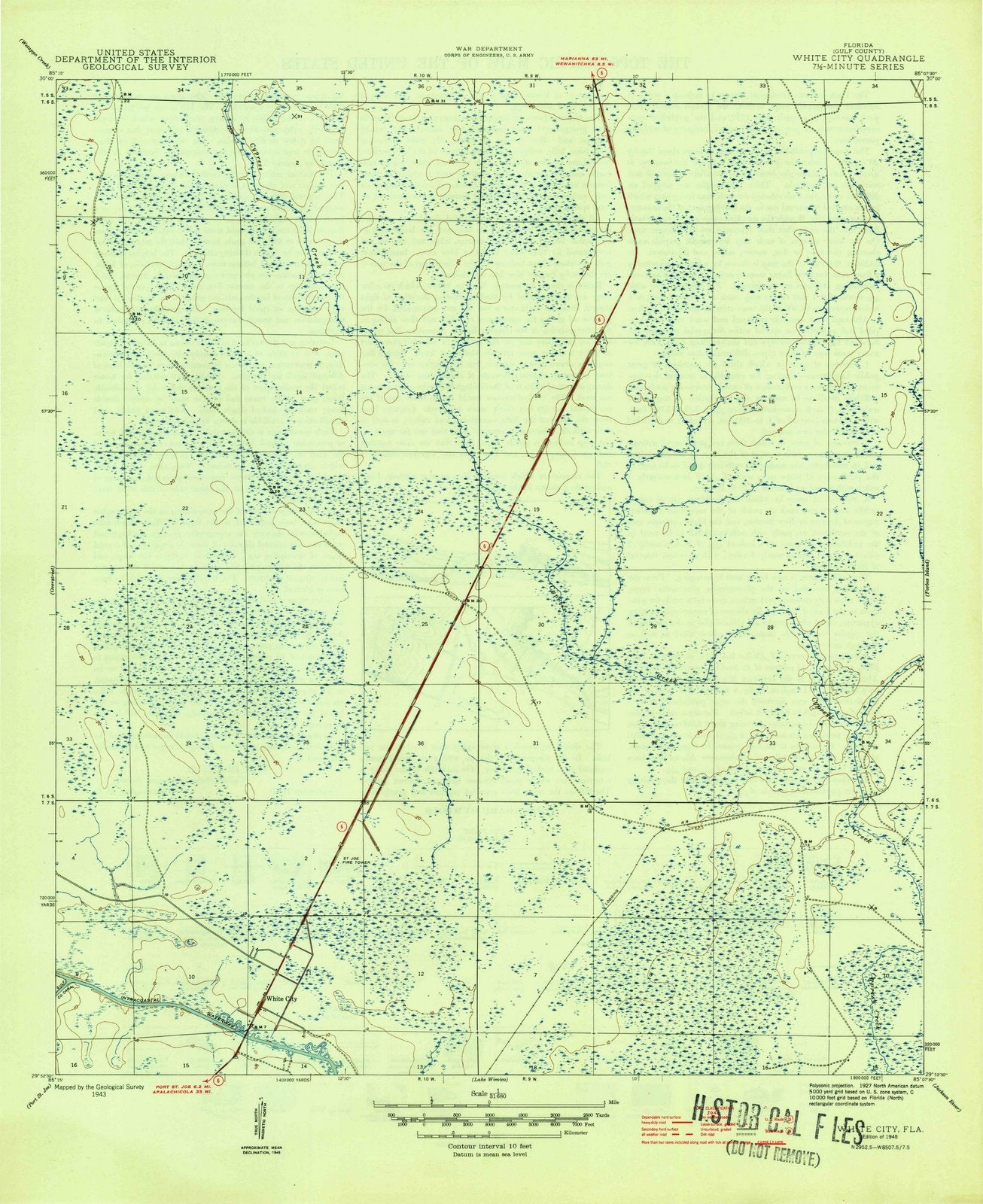 1945 White City, FL - Florida - USGS Topographic Map