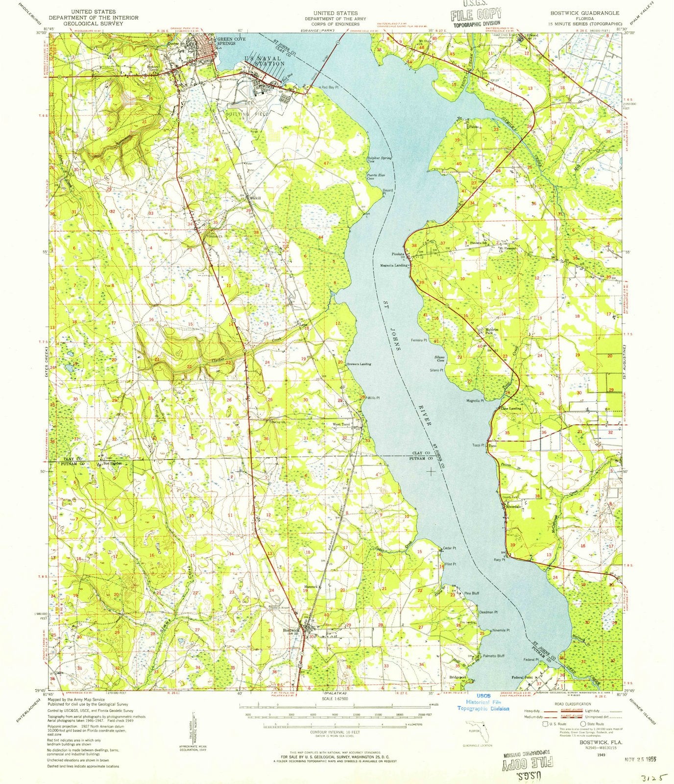 1949 Bostwick, FL - Florida - USGS Topographic Map