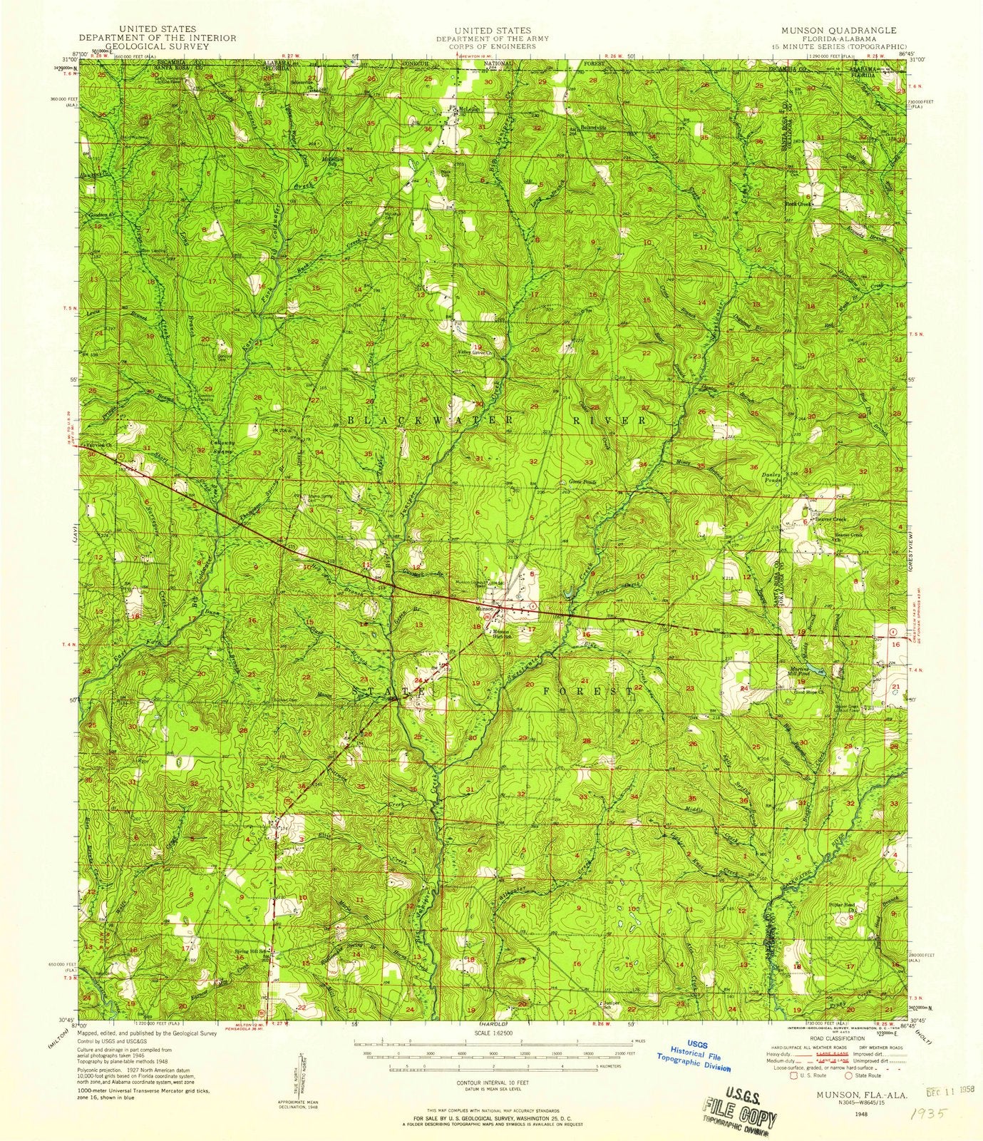 1948 Munson, FL - Florida - USGS Topographic Map