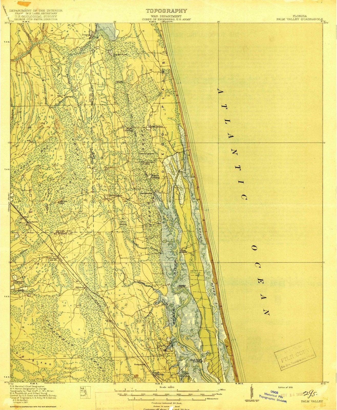 1918 Palm Valley, FL - Florida - USGS Topographic Map