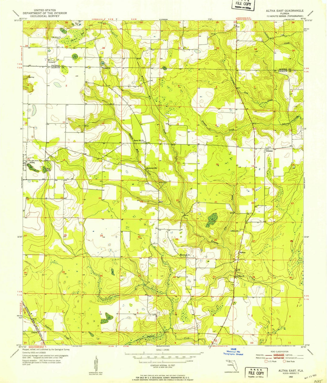 1952 Altha East, FL - Florida - USGS Topographic Map