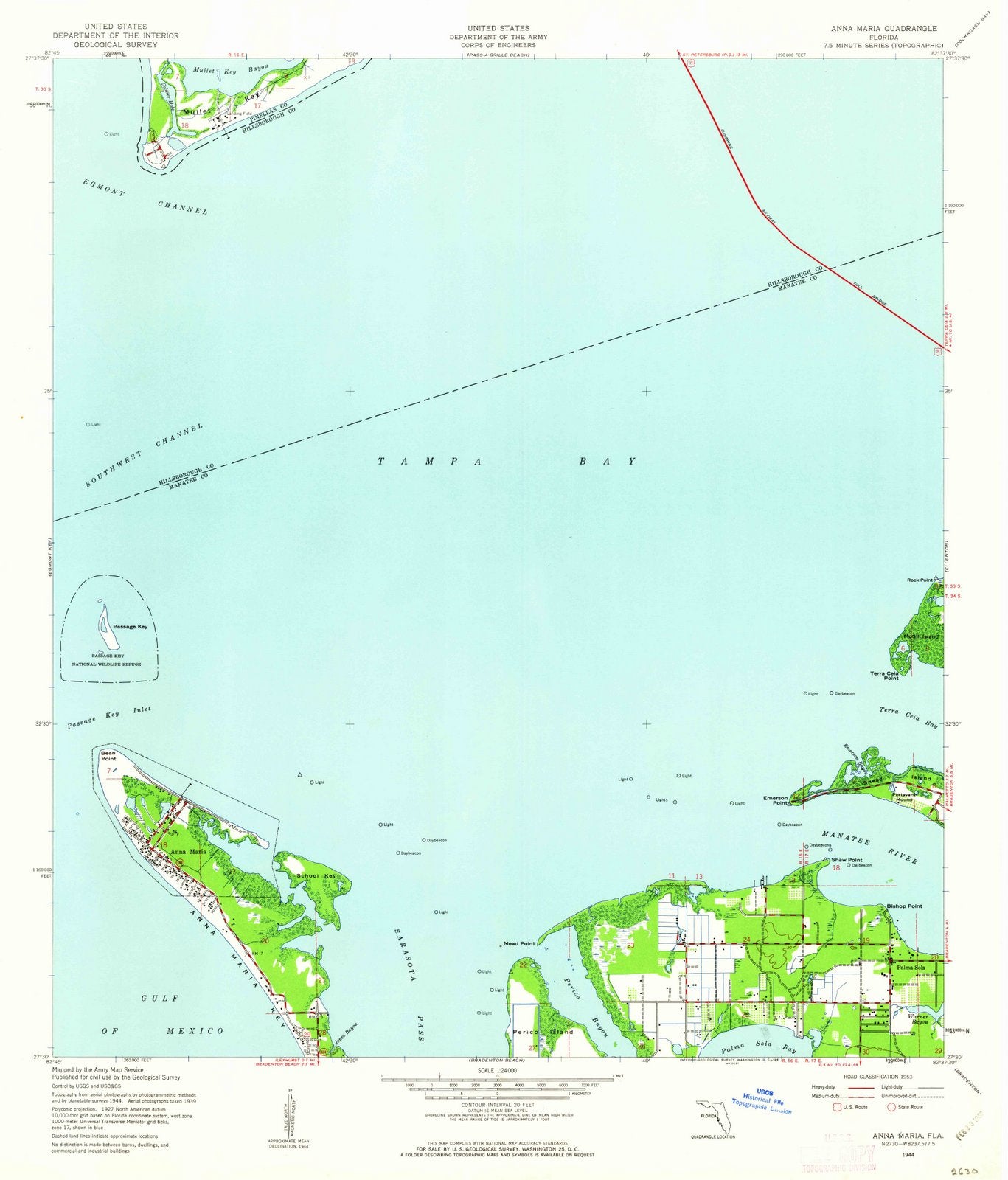 1944 Anna Maria, FL - Florida - USGS Topographic Map v2