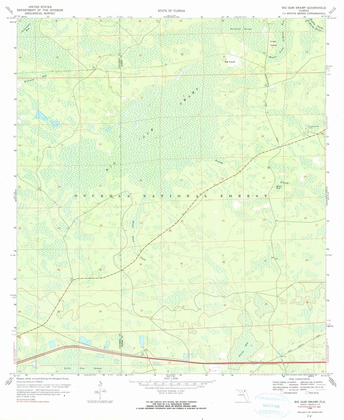 1969 Big Gumamp, FL - Florida - USGS Topographic Map
