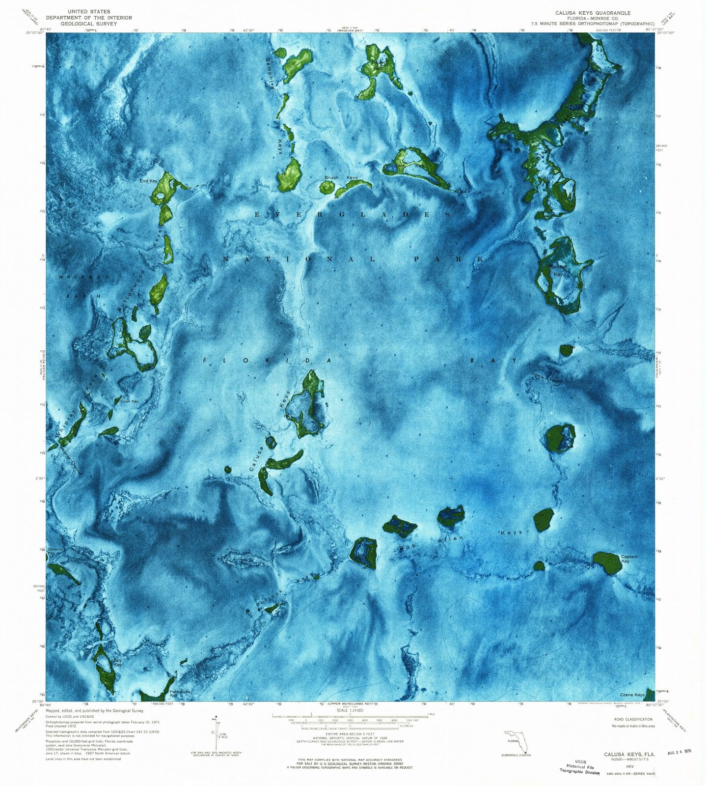 1972 Calusa Keys, FL - Florida - USGS Topographic Map