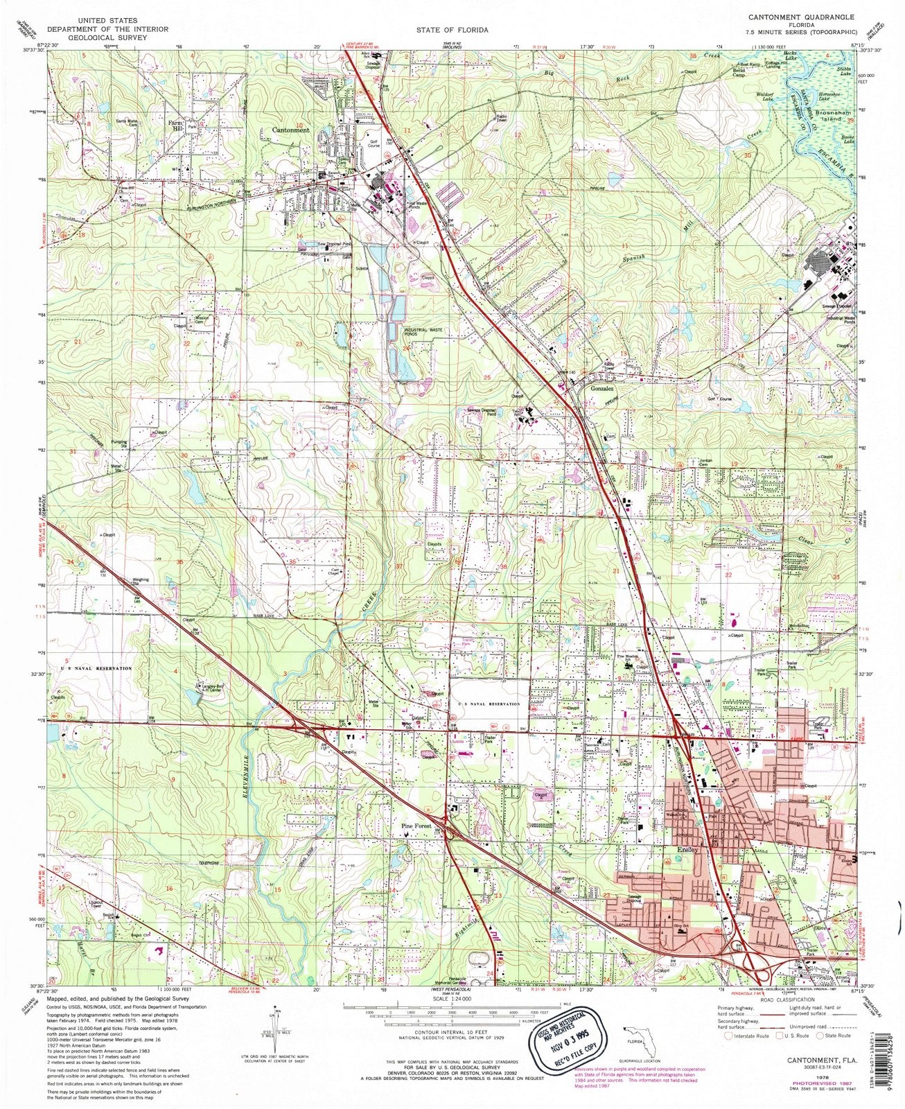 1978 Cantonment, FL - Florida - USGS Topographic Map