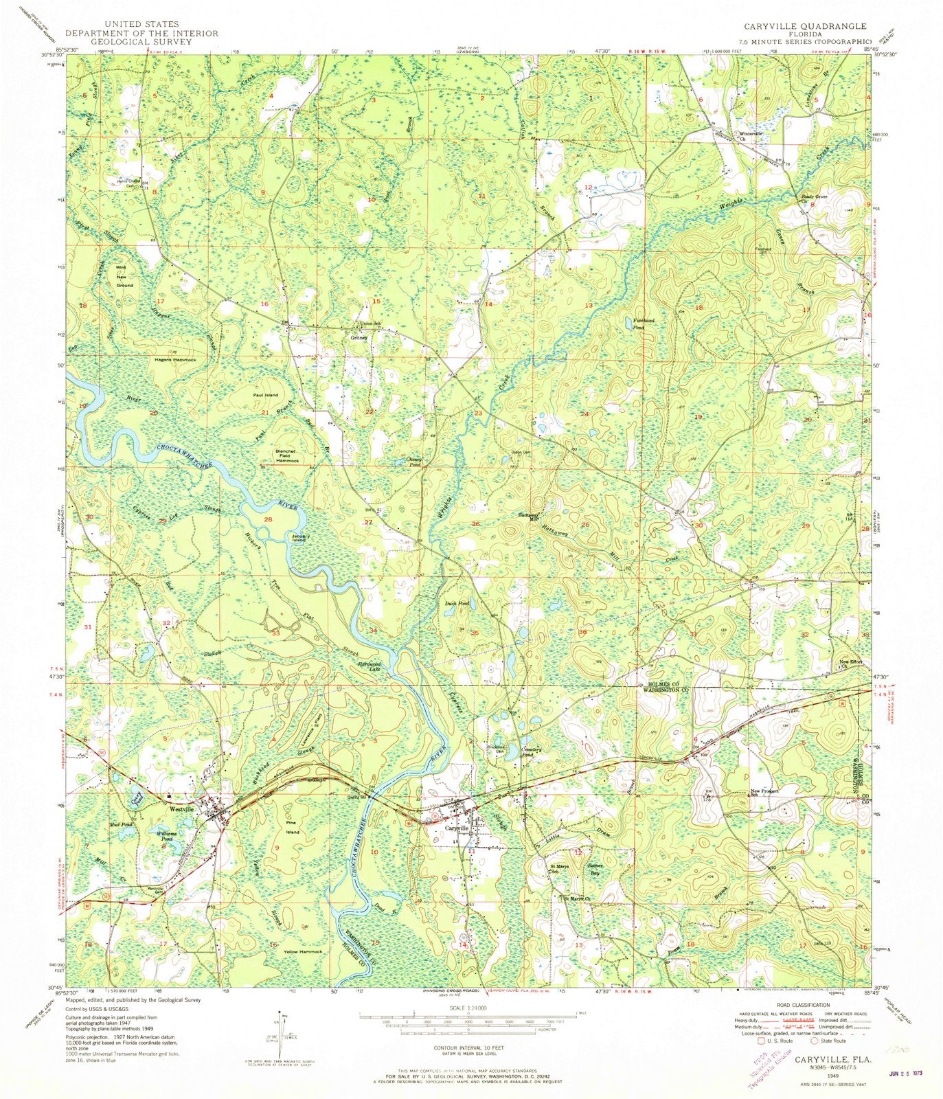 1949 Caryville, FL - Florida - USGS Topographic Map