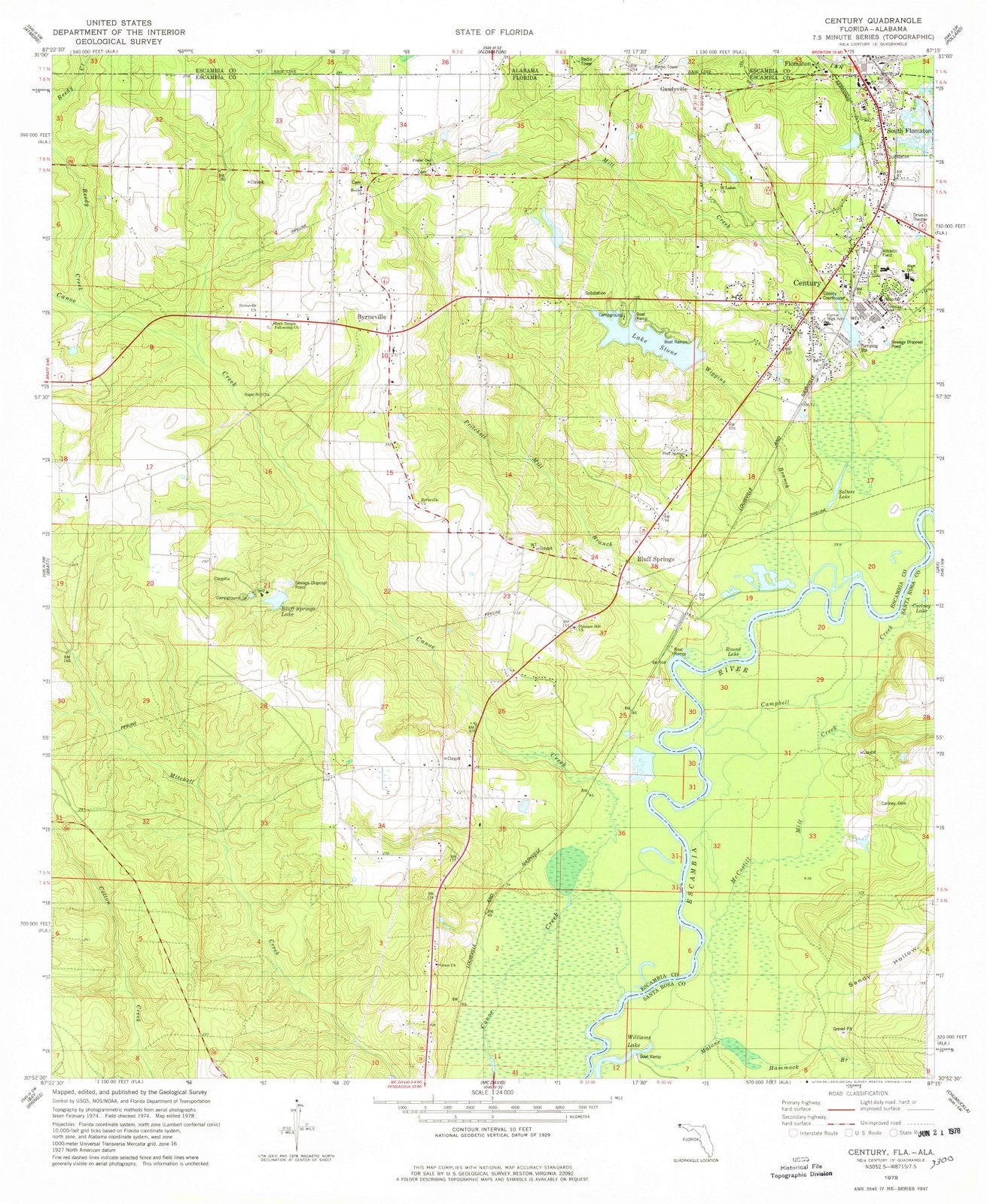 1978 Century, FL - Florida - USGS Topographic Map