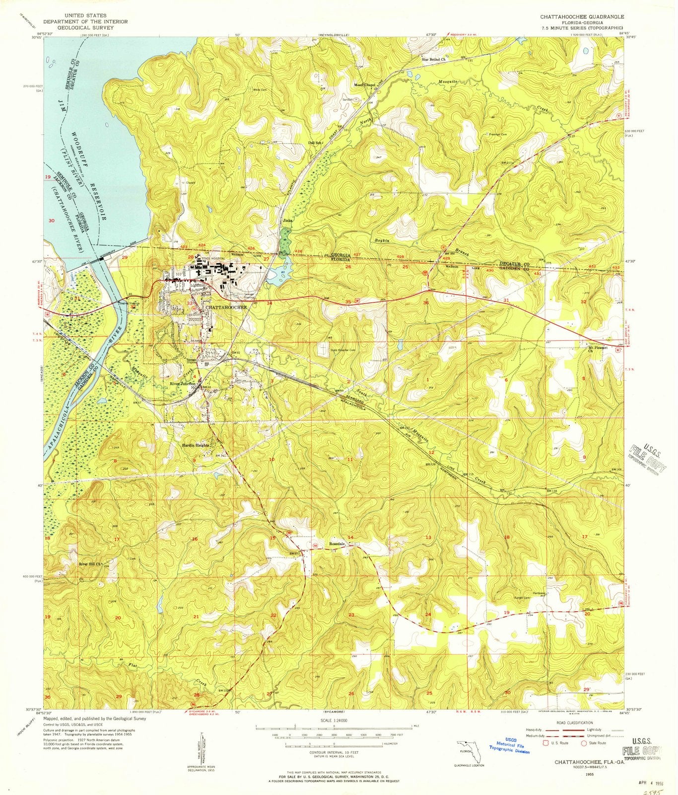 1955 Chattahoochee, FL - Florida - USGS Topographic Map