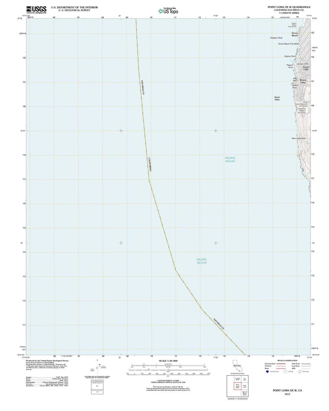 2012 Point Loma, CA - California - USGS Topographic Map v2