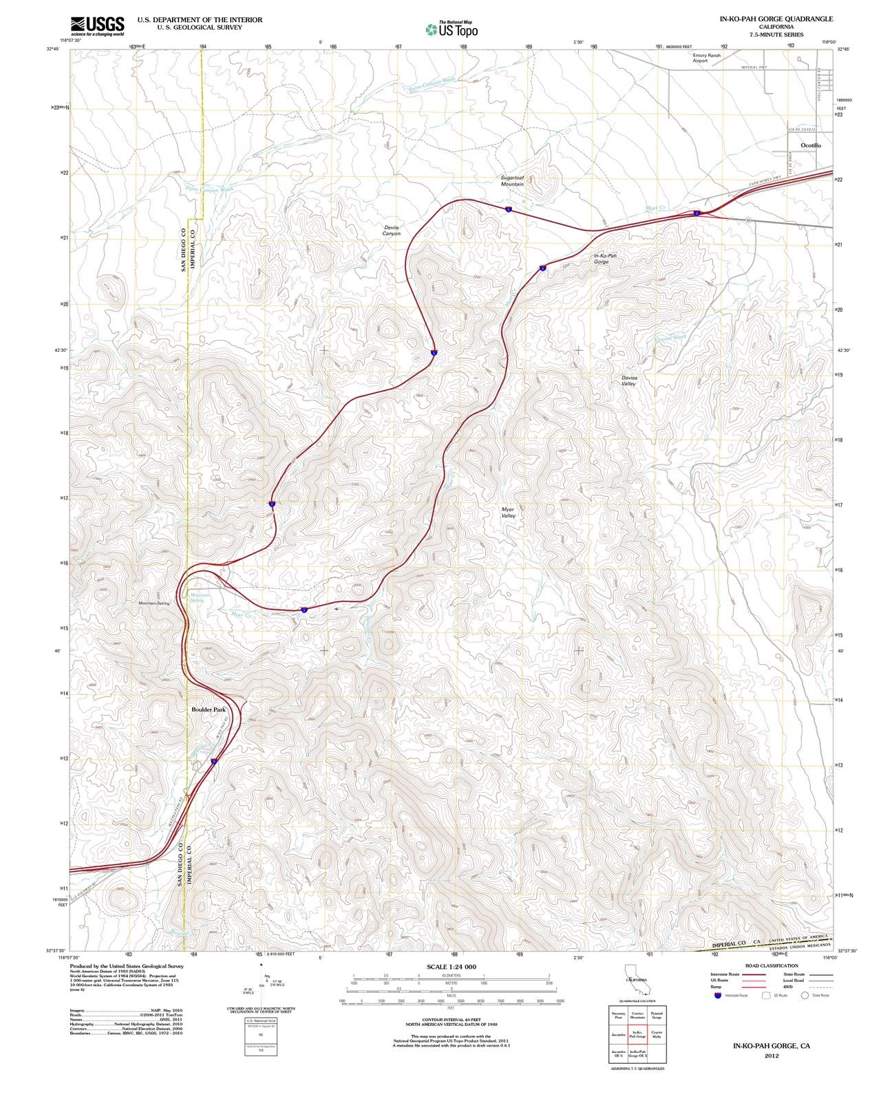2012 in, CA - California - USGS Topographic Map